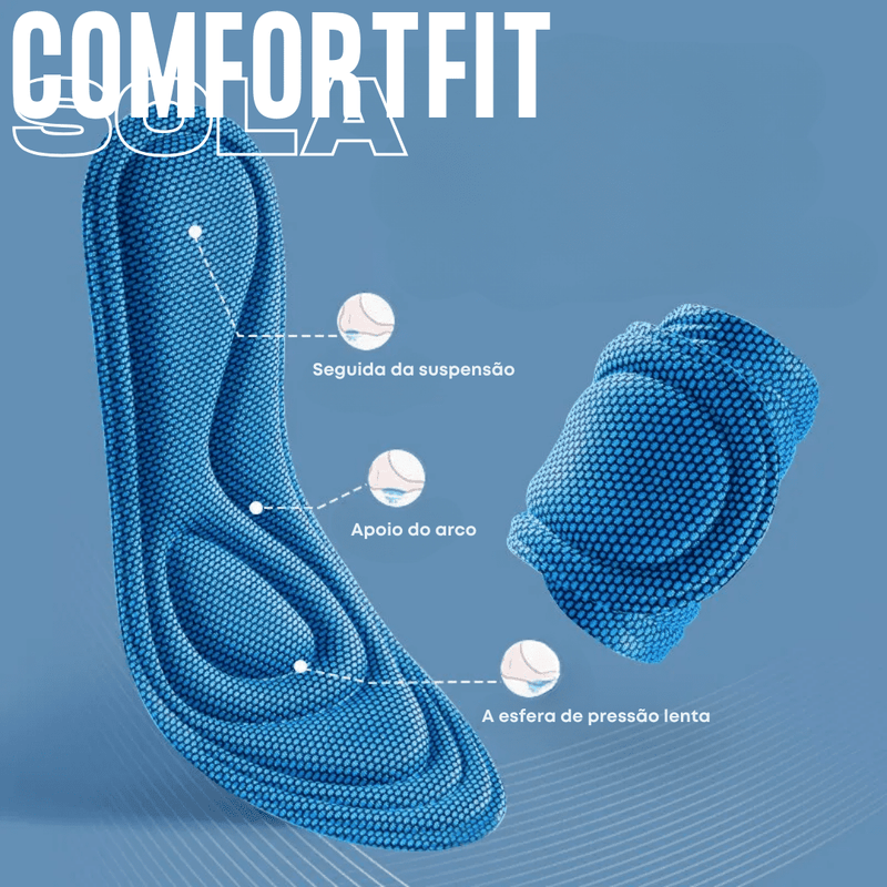 Sola ComfortFit - Palmilhas Ortopédicas de Espuma de Memória - Caminhe sem dor, viva sem limites! - Pés Confortáveis