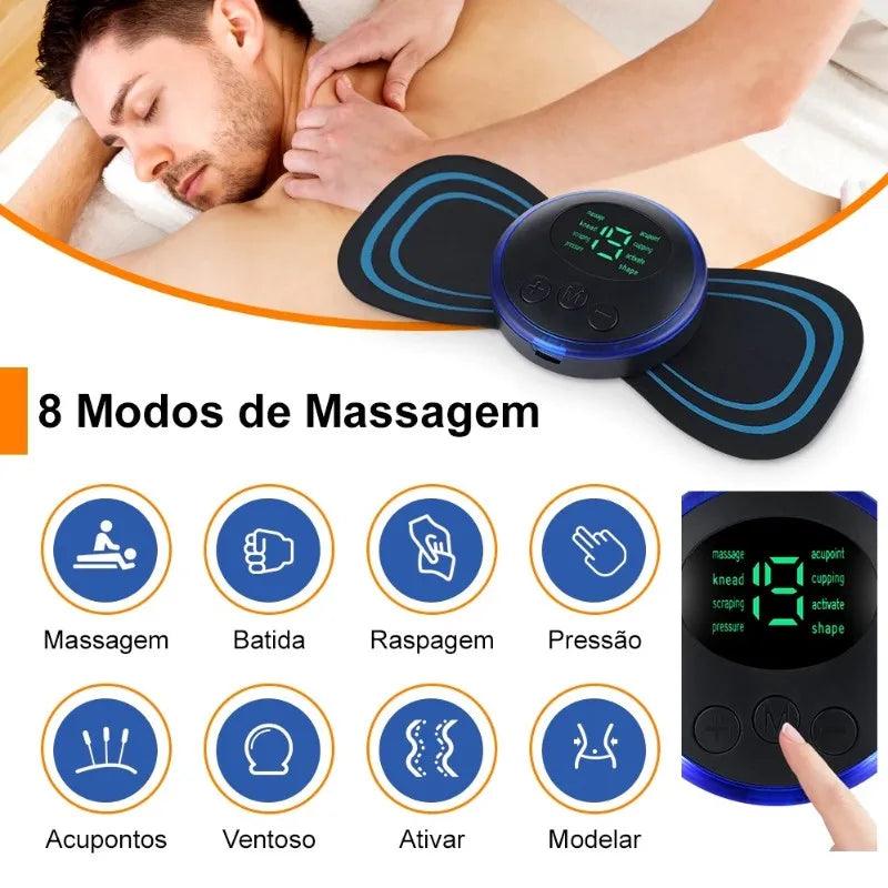 Mini Massageador Elétrico Portátil Cervical EMS© - Pés Confortáveis
