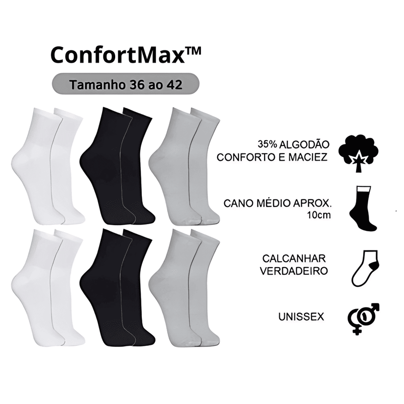 ConfortMax™ - Kit de Meias Unissex (15 pares)