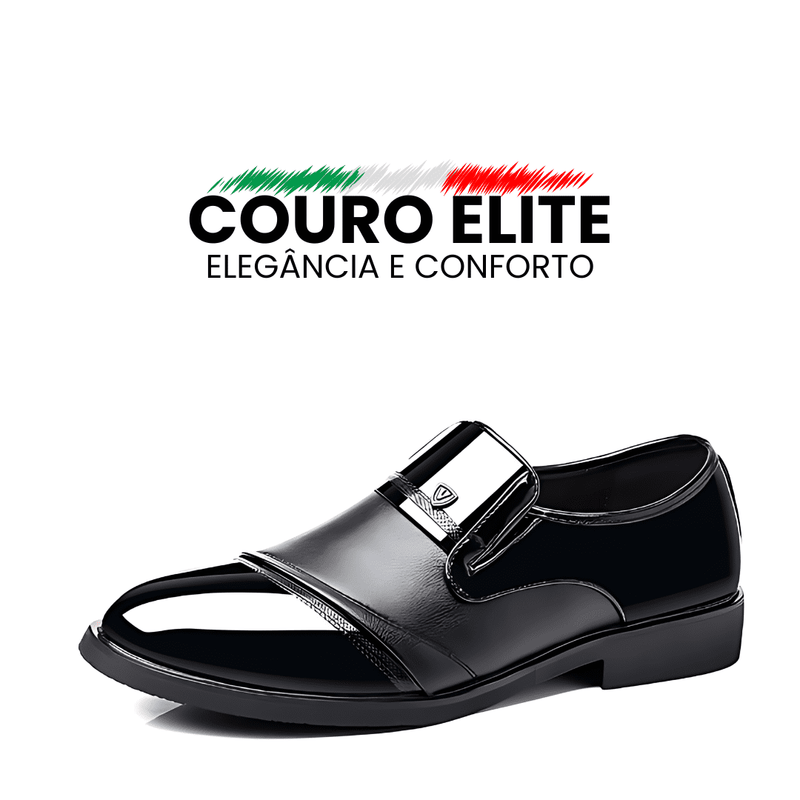 Sapatos de Couro Elite King Black - Elegância e Conforto em Cada Passo