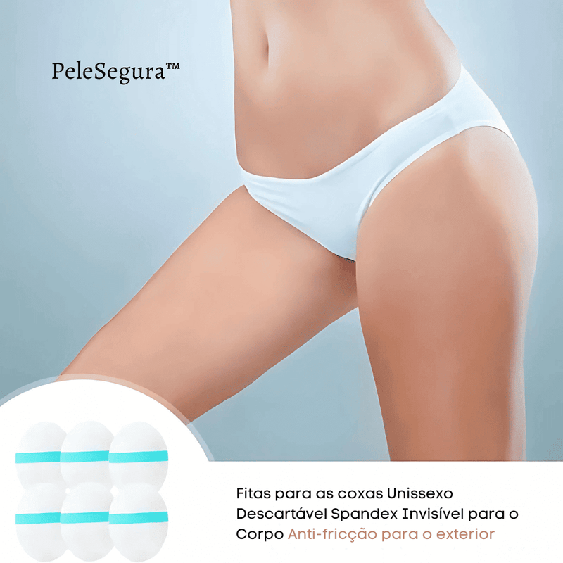 PeleSegura™ - Pads invisíveis que protegem suas coxas contra assaduras e suor. Adesão confortável, anti-fricção e discreta. Conforto e segurança para todos os dias.