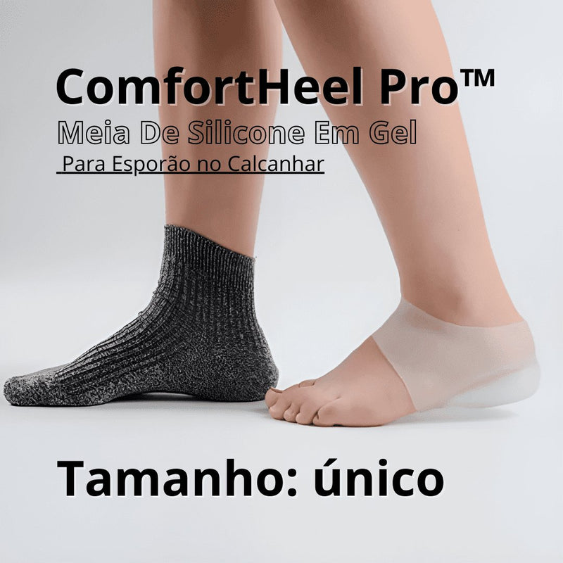 ComfortHeel Pro™ - Meia De Silicone Em Gel para Esporão no Calcanhar com Aumento de Altura Invisível - Pés Confortáveis