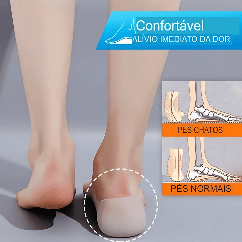 ComfortHeel Pro™ - Meia De Silicone Em Gel para Esporão no Calcanhar com Aumento de Altura Invisível - Pés Confortáveis